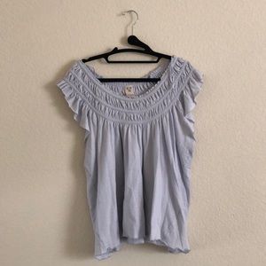 Loose light blue top